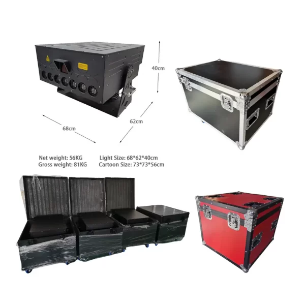 YX860 show laser system Size & flight case